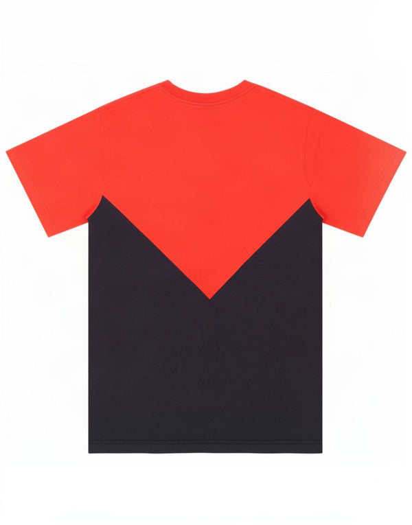T-shirt męski Adidas, bawełniany, średni czerwony, z blokami kolorów