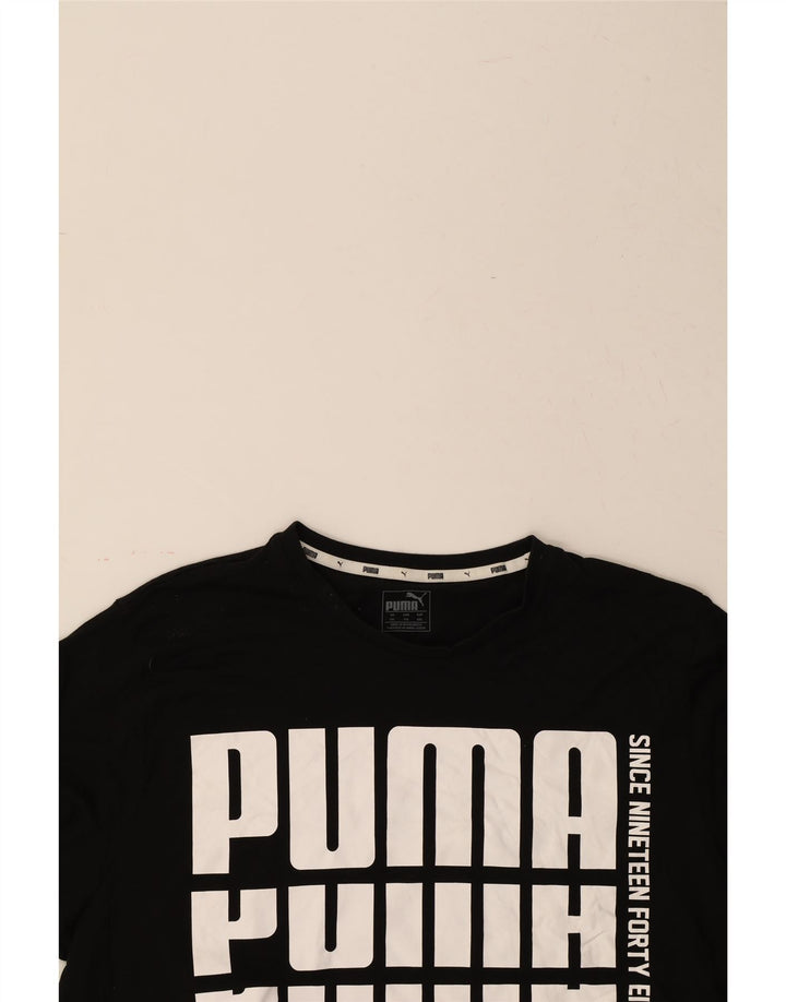 PUMA Mens Graphic T-Shirt Top 2XL Black Vintage Puma and Second-Hand Puma from Messina Hembry 