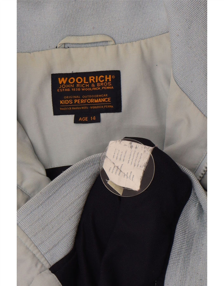 Kurtka bomberka chłopięca Woolrich 13-14 lat, niebieska nylonowa