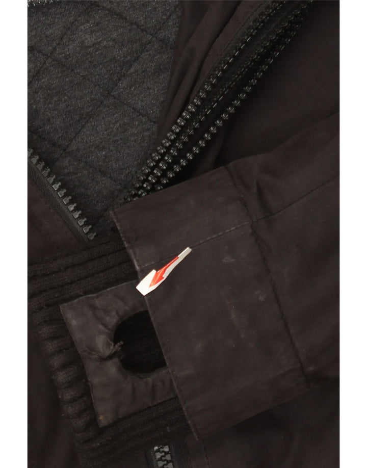 Damska kurtka wiatrówka z kapturem Superdry The Windbomber UK 14, średnia czarna