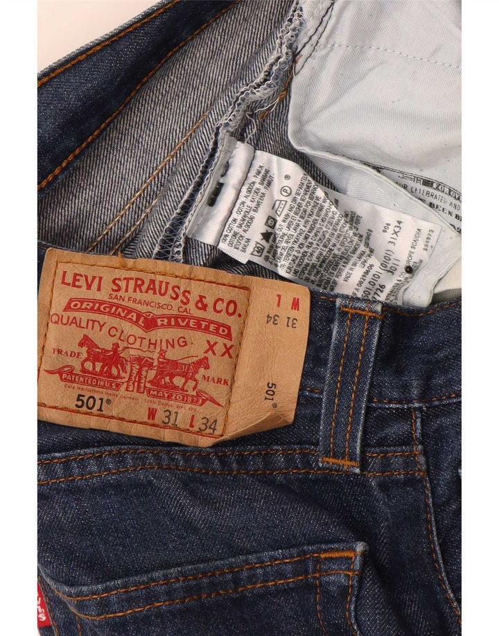 Męskie dżinsy Levi's 501 Straight W31 L34 Granatowa bawełna