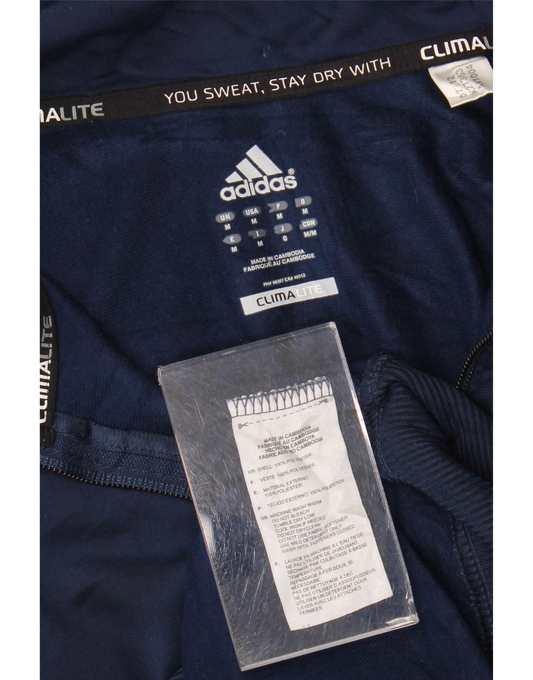 Adidas Męska kurtka dresowa Climalite, średnia granatowa, poliester
