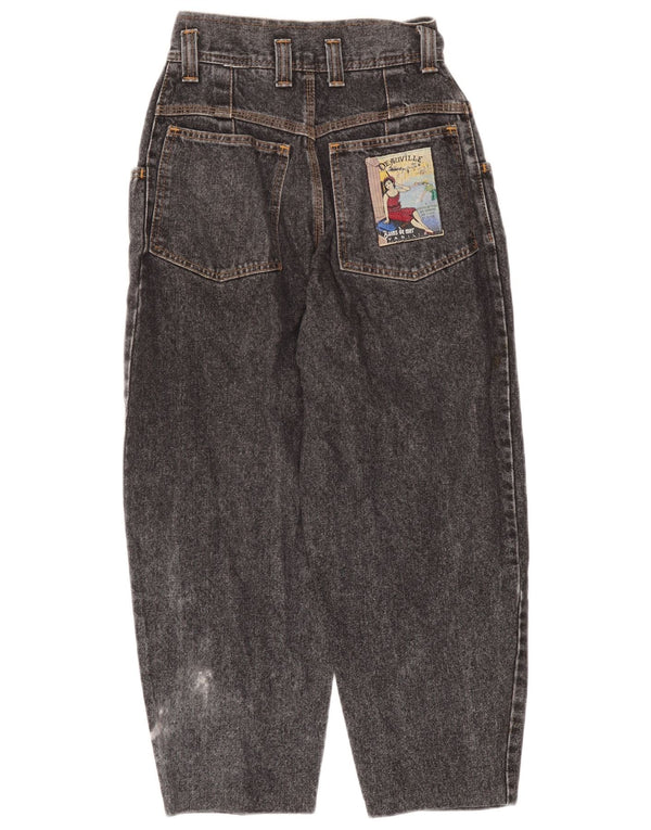 Vintage damskie jeansy balonowe z wysokim stanem EU 38 Medium W24 L24 szara bawełna