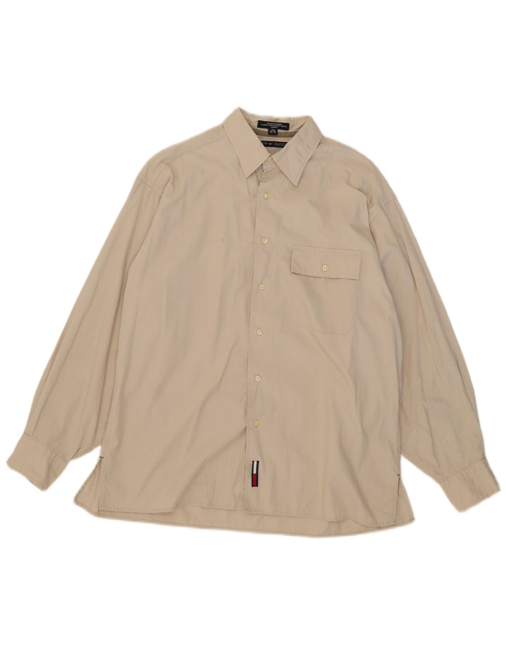 Koszula męska Tommy Hilfiger rozmiar 15 1/2 średniej beżowej bawełny
