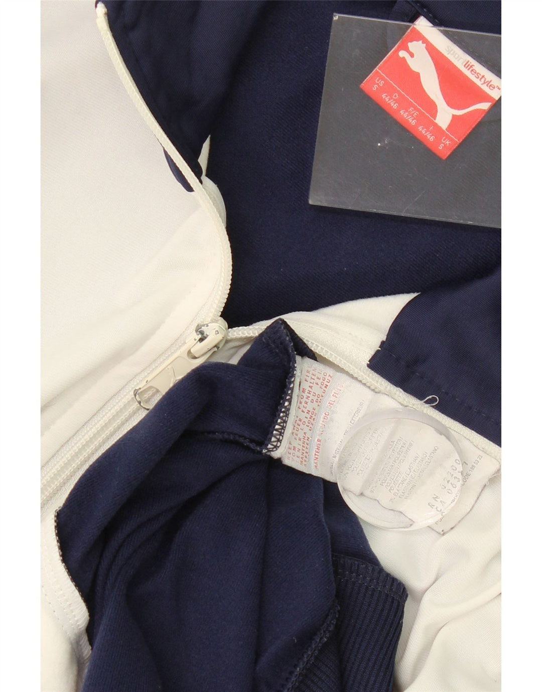 PUMA Mens Tracksuit Top Jacket Small Navy Blue Colourblock Polyester Vintage Puma and Second-Hand Puma from Messina Hembry 