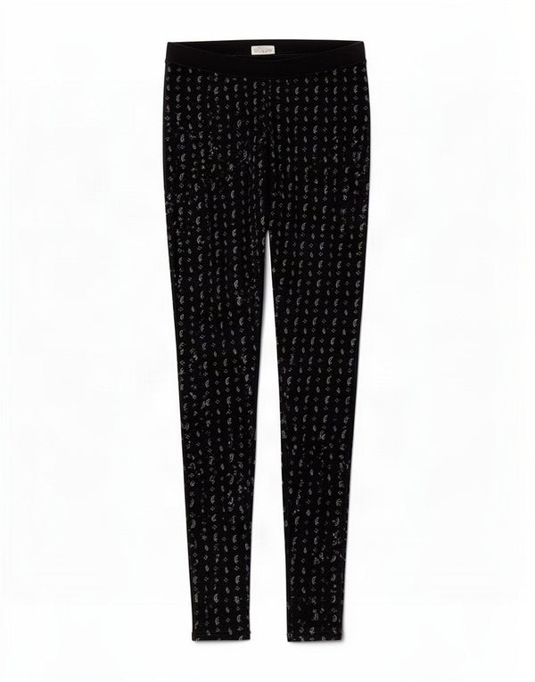 Jack Wills Womens Abstract Pattern Leggings UK 8 Small Black