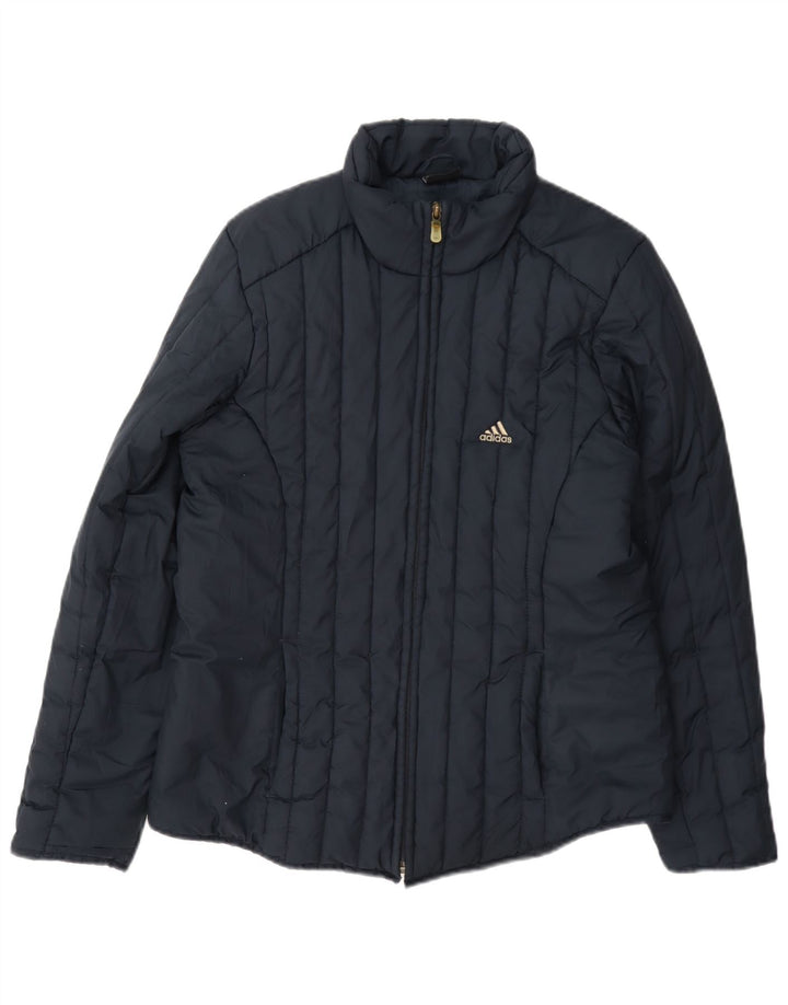 Damska ocieplana kurtka Adidas UK 10, mała, granatowa, poliestrowa