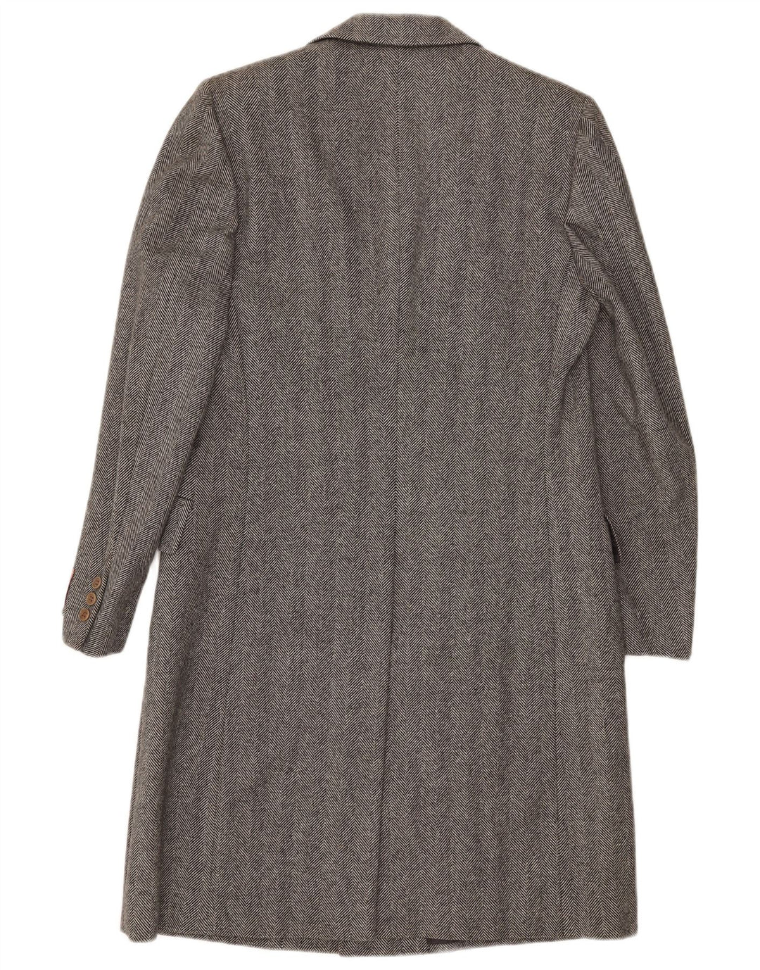 Płaszcz męski w stylu vintage IT 48 Średni szary wełniany w jodełkę