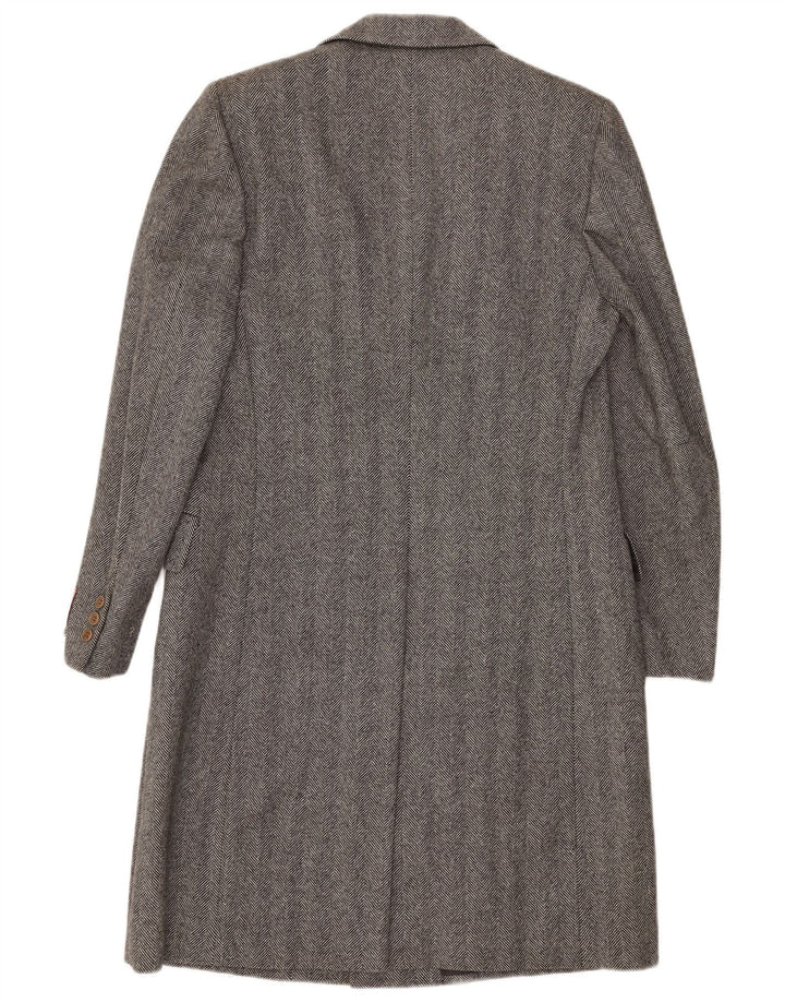 Płaszcz męski w stylu vintage IT 48 Średni szary wełniany w jodełkę