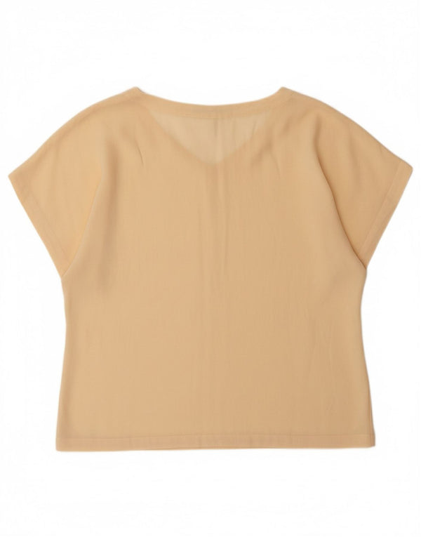 T-shirt damski MAX MARA Top UK 14 Duży Beżowy Jedwab