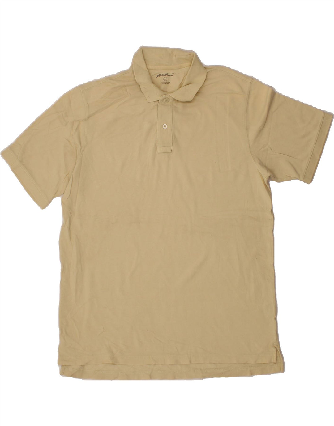 EDDIE BAUER Mens Tall Polo Shirt Large Yellow Cotton Vintage Eddie Bauer and Second-Hand Eddie Bauer from Messina Hembry 