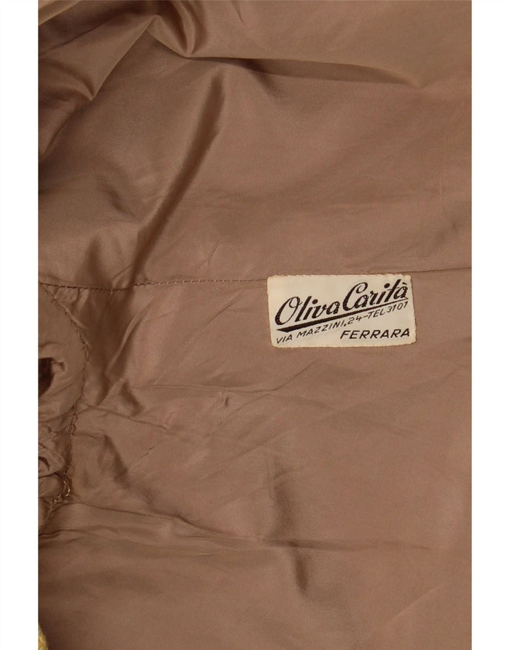 Vintage damski płaszcz z podwójnymi piersiami UK 14, średni żółty pepitkę