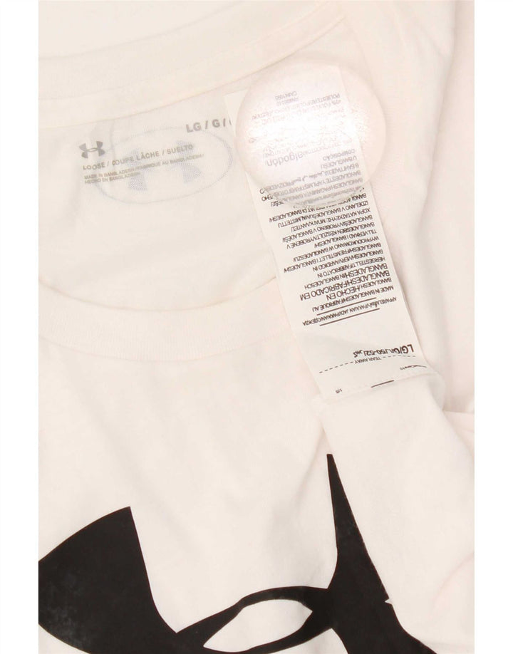 Męska koszulka z grafiką Under Armour, duża, biała, bawełniana