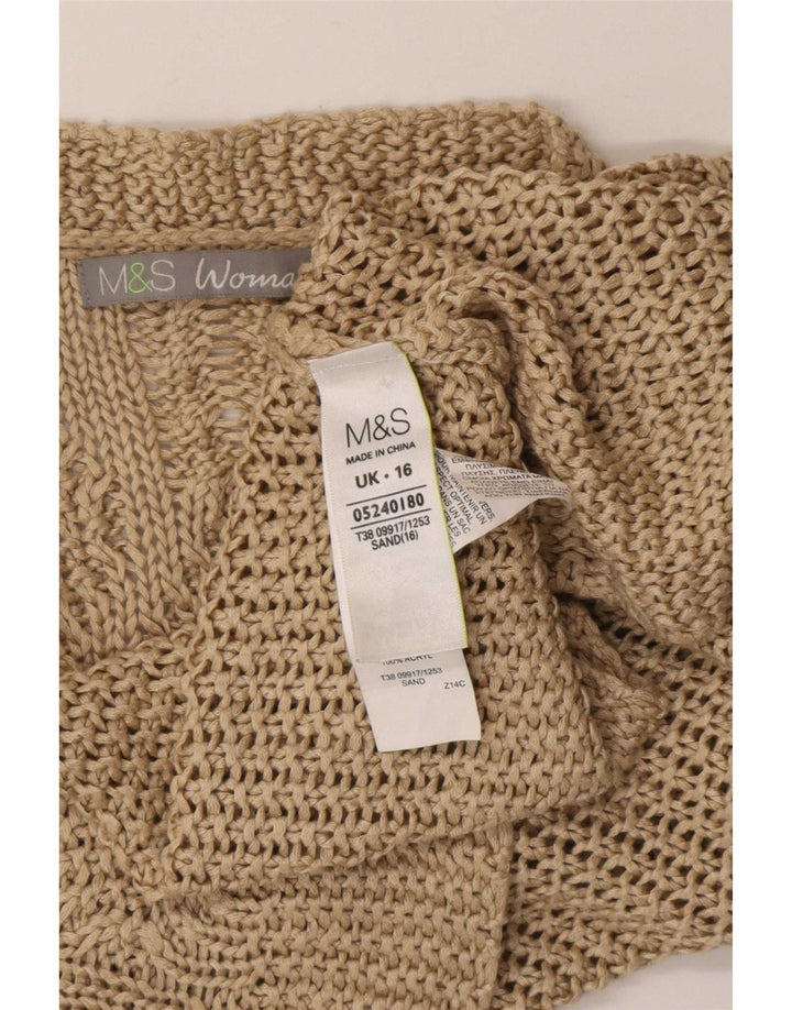 Marks & Spencer Damski sweter oversize UK 16, duży, beżowy, akrylowy
