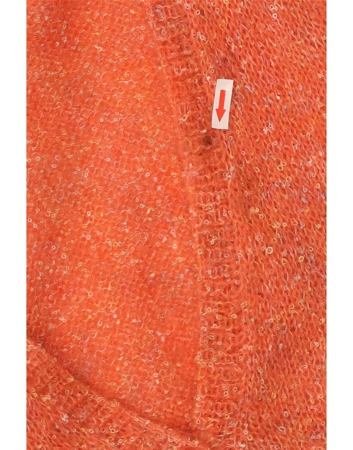 Sweter damski w stylu vintage, UK 22 3XL, pomarańczowy, nakrapiany