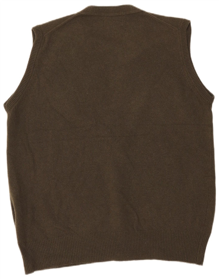 Męski sweter bez rękawów Barbour, duża wełna khaki