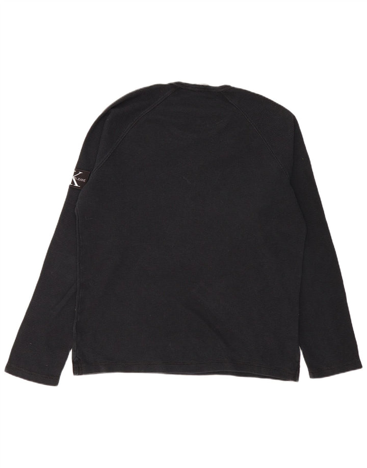 Męska koszulka z długim rękawem, XL, CALVIN KLEIN JEANS, czarna