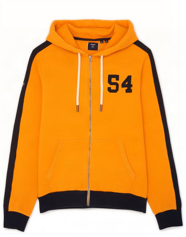 Męski sweter z kapturem i zamkiem błyskawicznym Superdry, duży, pomarańczowy, bawełniany