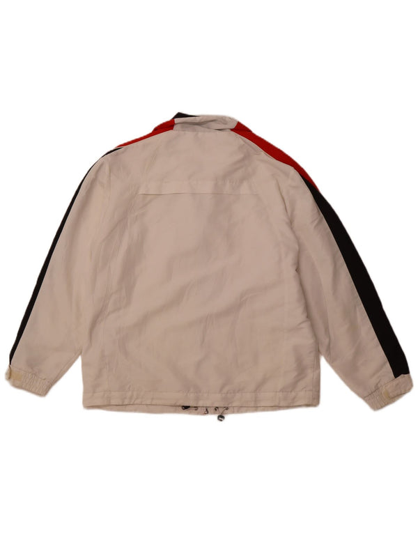 Damska kurtka dresowa LOTTO UK 16, duża, biała, z poliestru w blokach kolorów