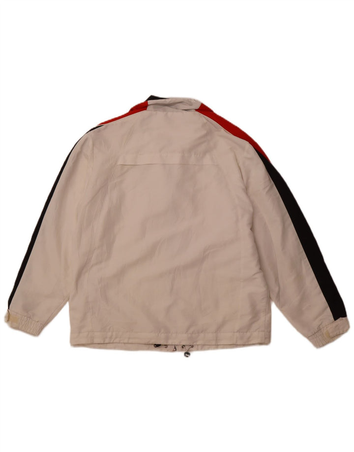 Damska kurtka dresowa LOTTO UK 16, duża, biała, z poliestru w blokach kolorów