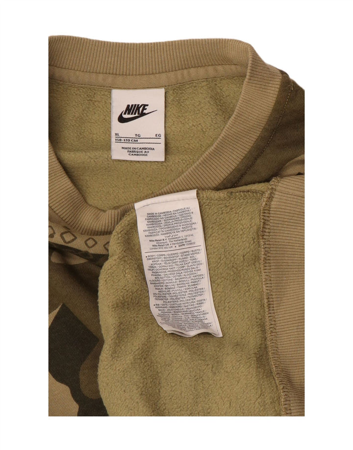 Bluza chłopięca Nike, 13-14 lat, XL, khaki, kamuflaż, bawełna