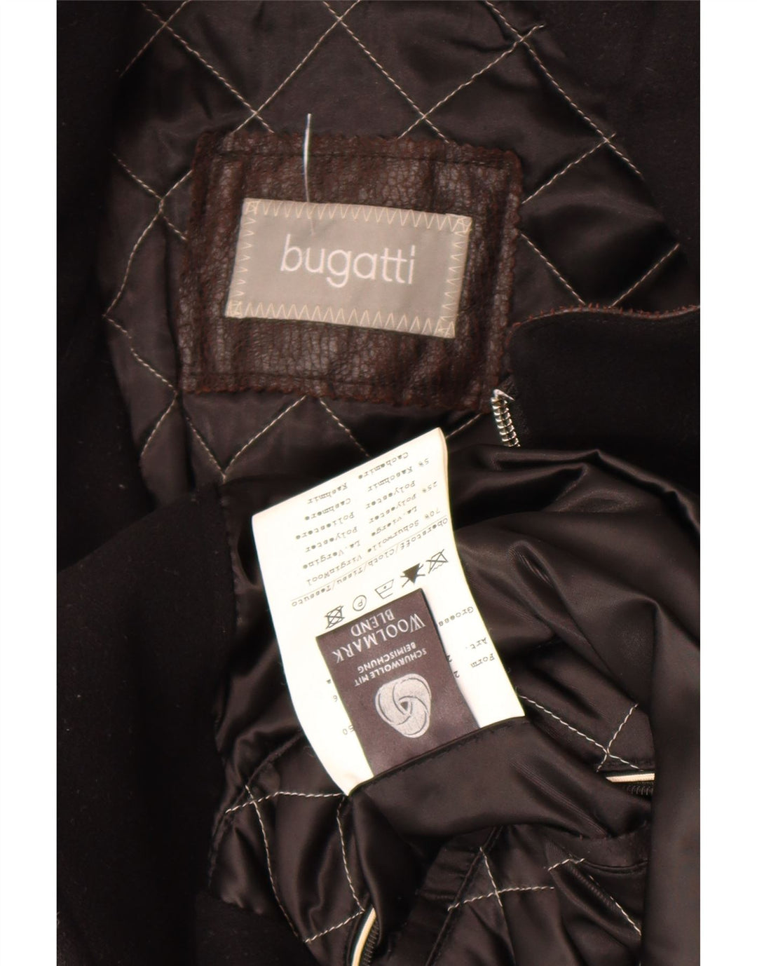 Płaszcz męski Bugatti UK 44 2XL Czarna dziewicza wełna