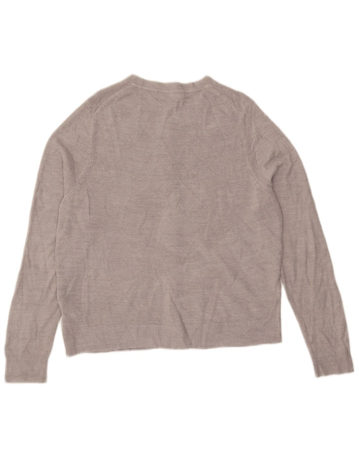 Marks & Spencer Damski sweter rozpinany UK 14, duży, szary, akrylowy