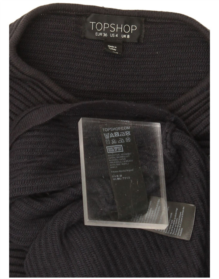 TOPSHOP Damski sweter oversize z golfem UK 8, mały, granatowy