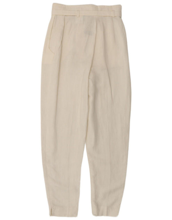 Damskie spodnie codzienne z wysokim stanem Vera Mont UK 12 Medium W28 L30 Białe