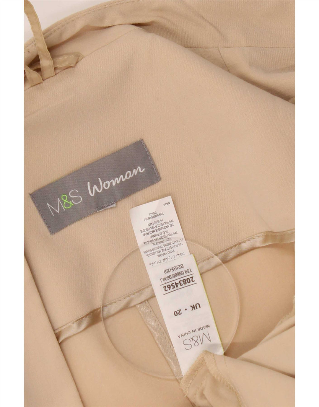 Marks & Spencer Damska otwarta marynarka UK 20 2XL Beżowy poliester