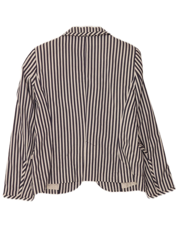 Damska marynarka Zara zapinana na 2 guziki, UK 18 XL, granatowa w paski