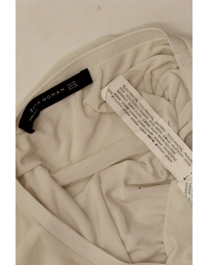 Damska bluzka oversize Zara UK 14, średni biały poliester