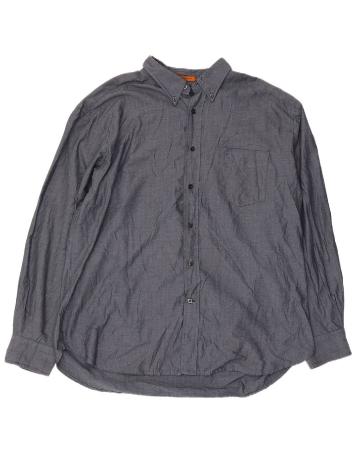 Koszula męska Dockers Stain Defender XL, niebieska, bawełniana w jodełkę