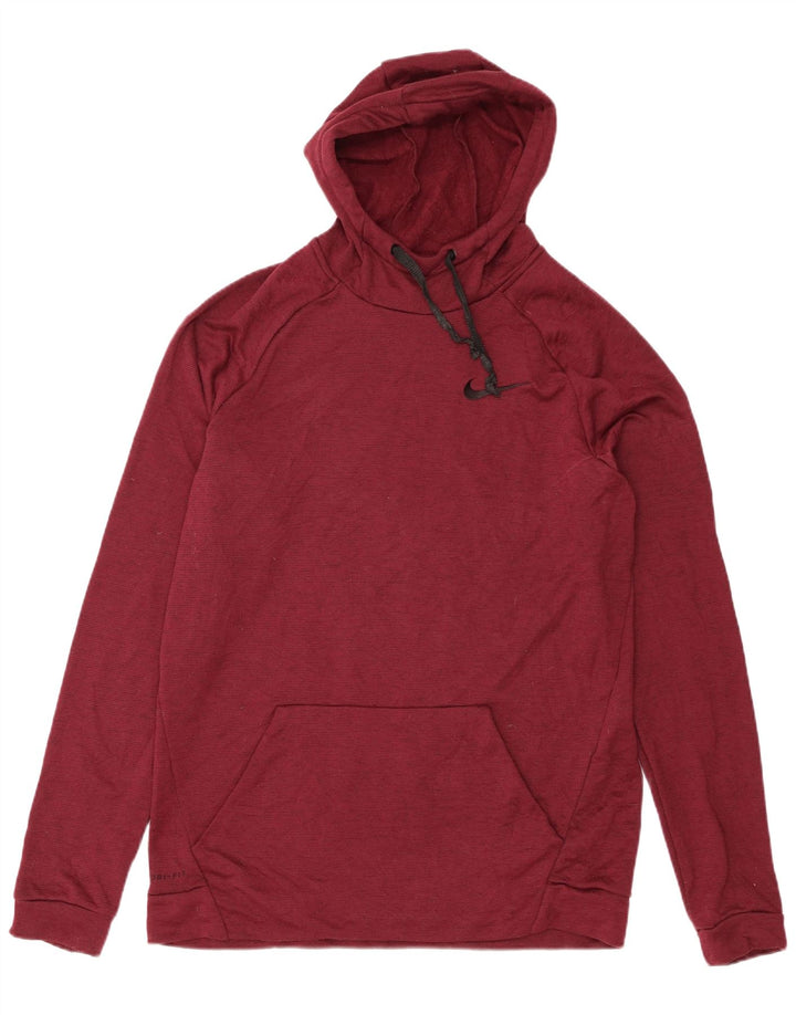 Męski sweter z kapturem Nike Dri Fit, duży, bordowy poliester
