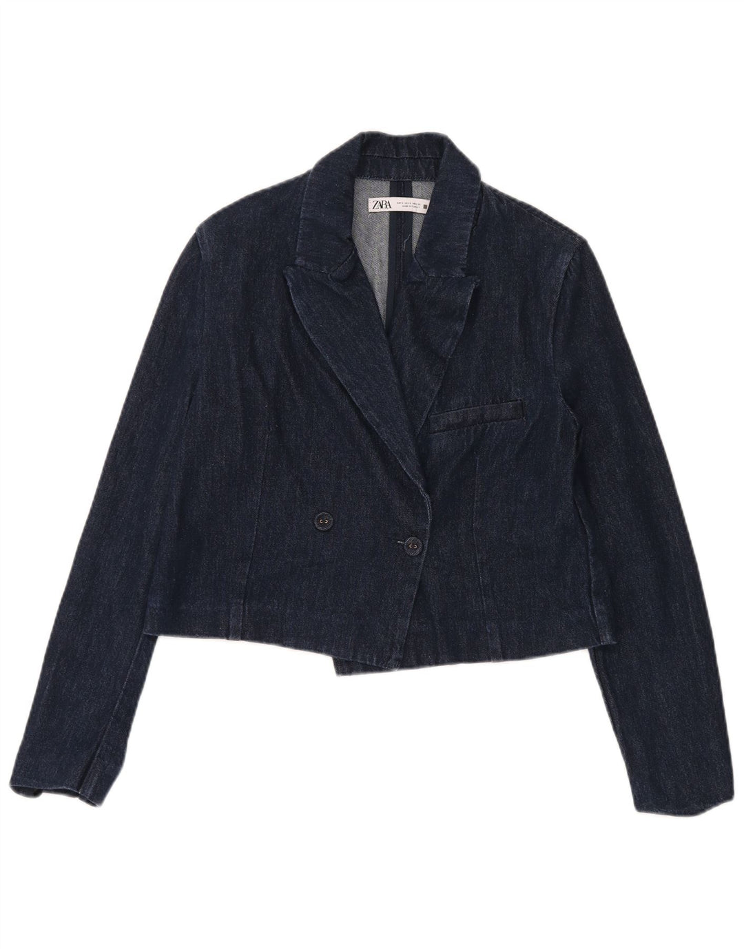 Damska marynarka jeansowa Zara Crop Double Breasted UK 10, mała granatowa