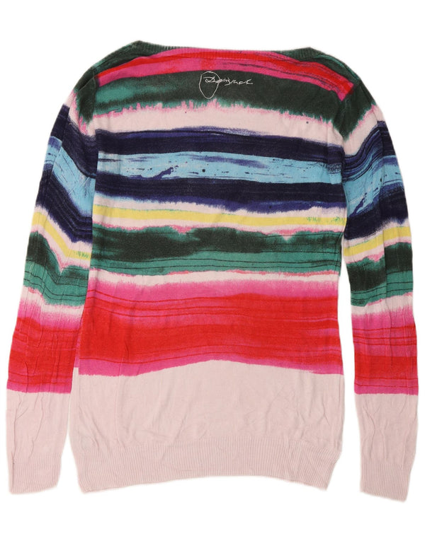 Desigual damski sweter z dekoltem w łódkę, UK 18 XL, wielokolorowe paski