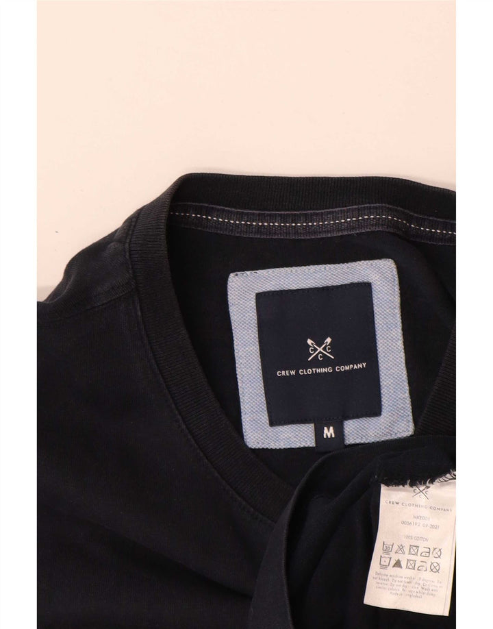 Crew Clothing Męski T-shirt Top Średni Czarny Bawełniany Klasyczny