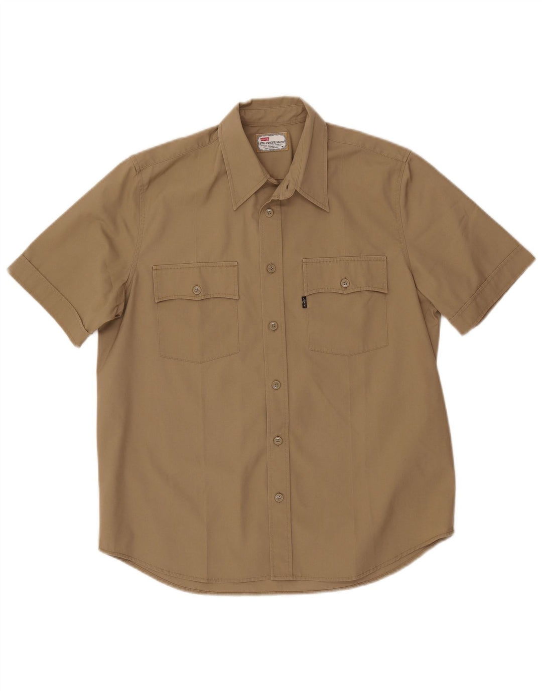 Męska koszula z krótkim rękawem Levi's, średnia bawełna khaki