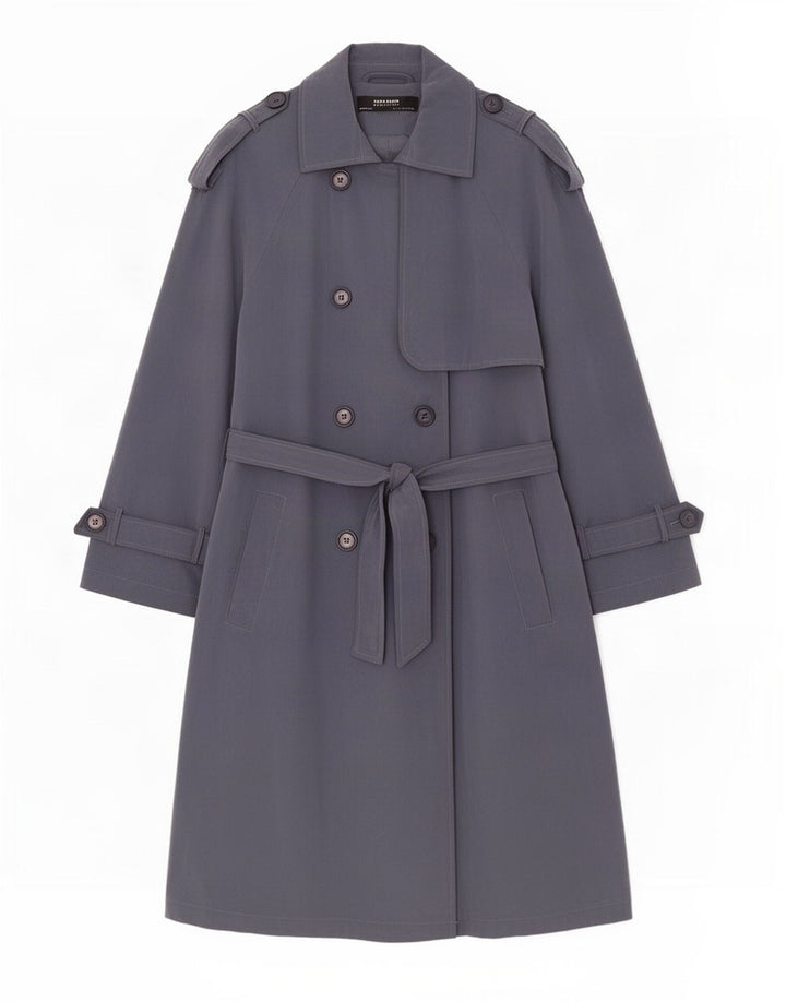 Damski trencz oversize z rękawem 3/4 Zara UK 10 Small Grey