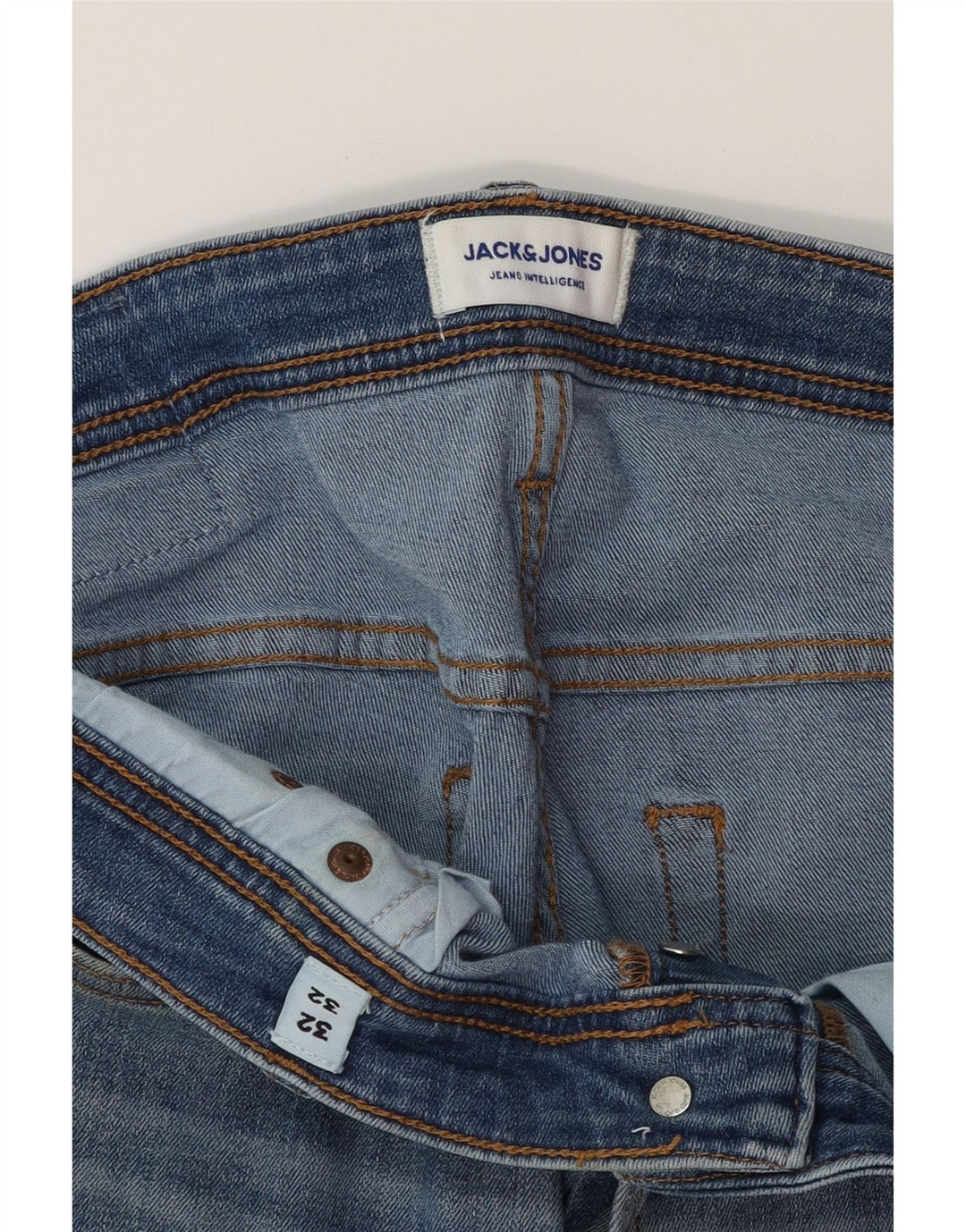 JACK & JONES Mens GLENN Slim Jeans W32 L25 Blue Cotton Vintage Jack & Jones and Second-Hand Jack & Jones from Messina Hembry 