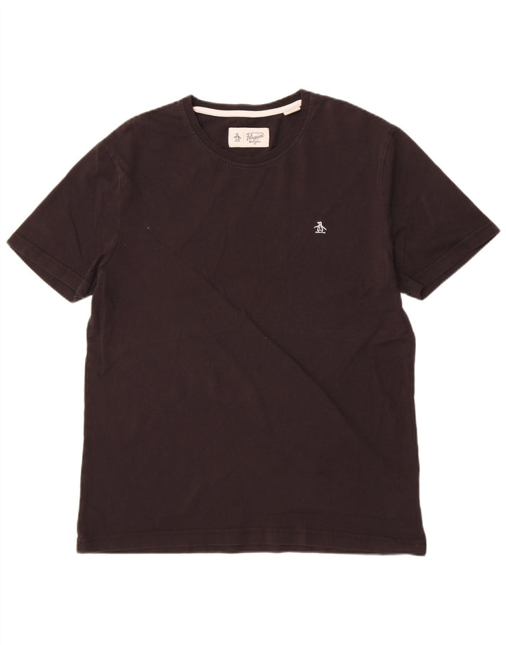 T-shirt męski Pingwin, top XL, czarna bawełna