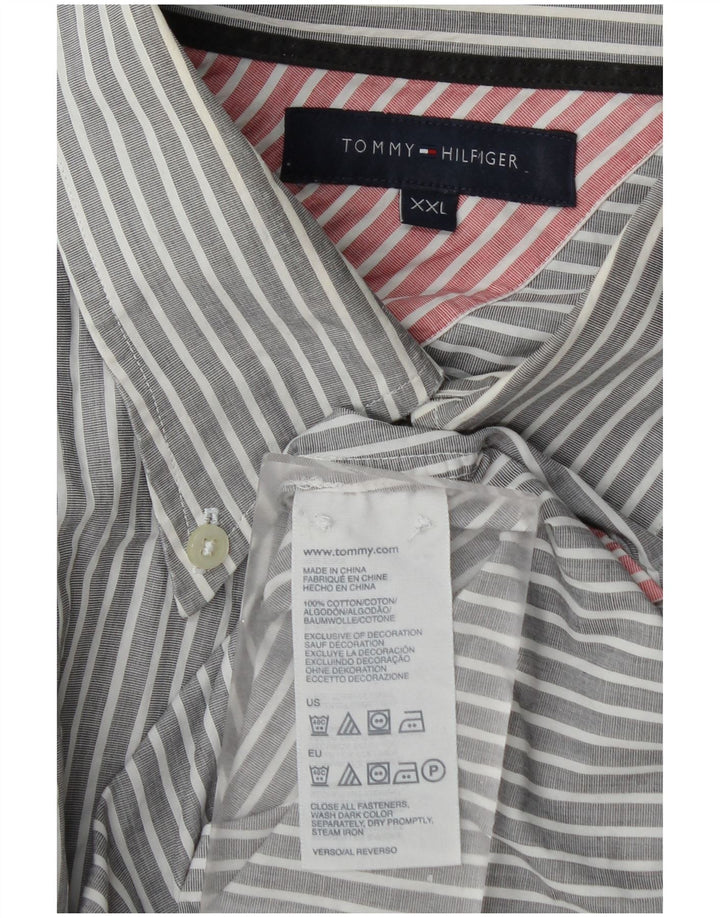 Koszula męska Tommy Hilfiger 2XL, szara, bawełniana w paski