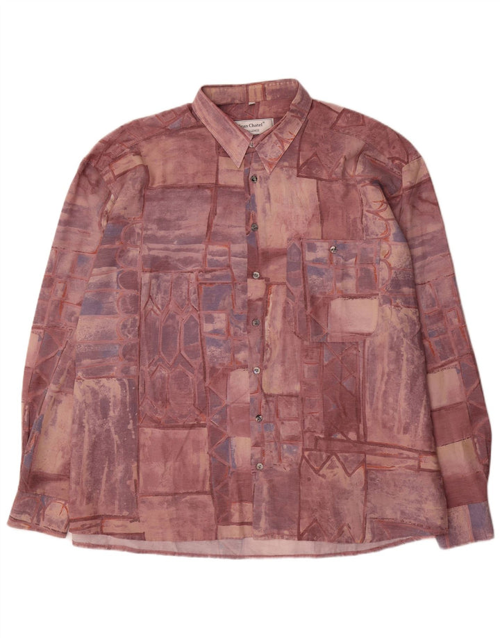 Koszula męska Jean Chatel w rozmiarze 45/46 XL Burgundowa patchworka