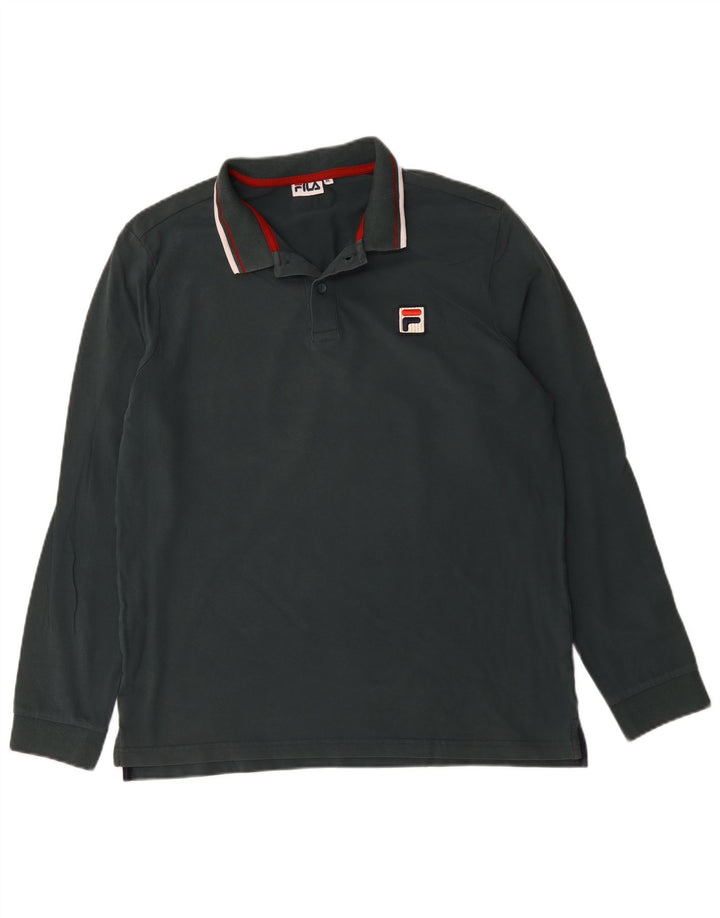 Męska koszulka polo Fila z długim rękawem XL, czarna