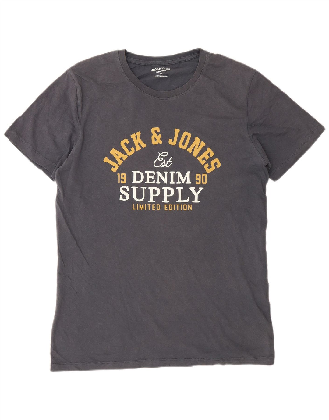 Męski T-shirt z grafiką Jack & Jones, średnioszary, bawełniany