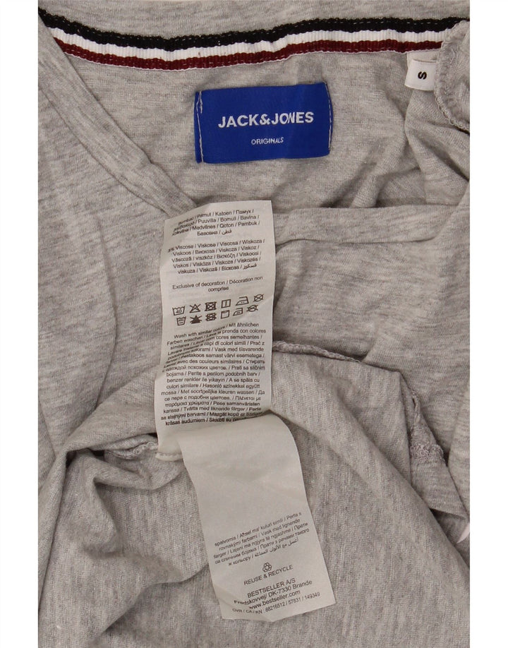 Męski T-shirt z grafiką Jack & Jones, mały, szary, bawełniany