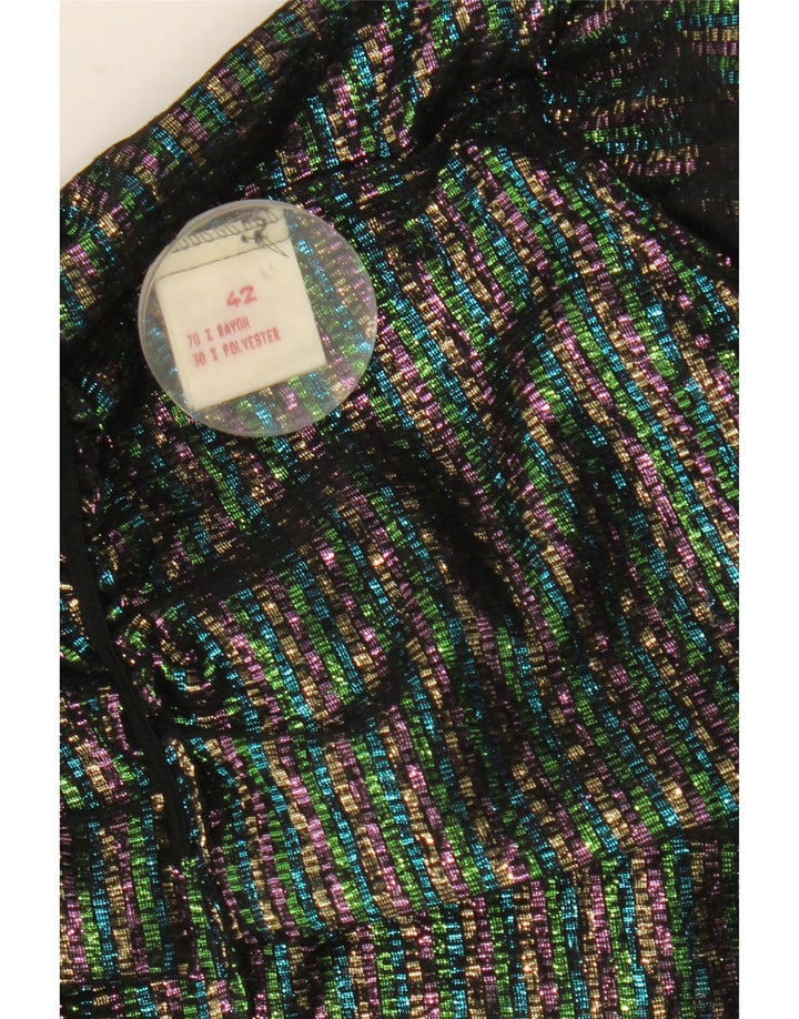 Damska bluzka koszulowa w stylu vintage IT 42 Średnia, wielokolorowa, geometryczna