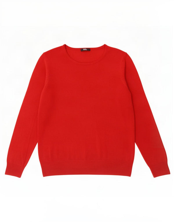 Marks & Spencer Damski sweter z dekoltem w łódkę UK 16, duży, czerwony akryl