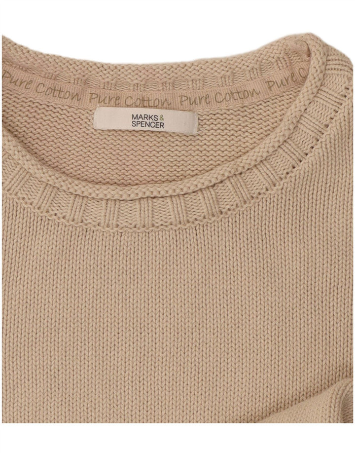 Marks & Spencer Damski sweter z okrągłym dekoltem, UK 10, mały beż
