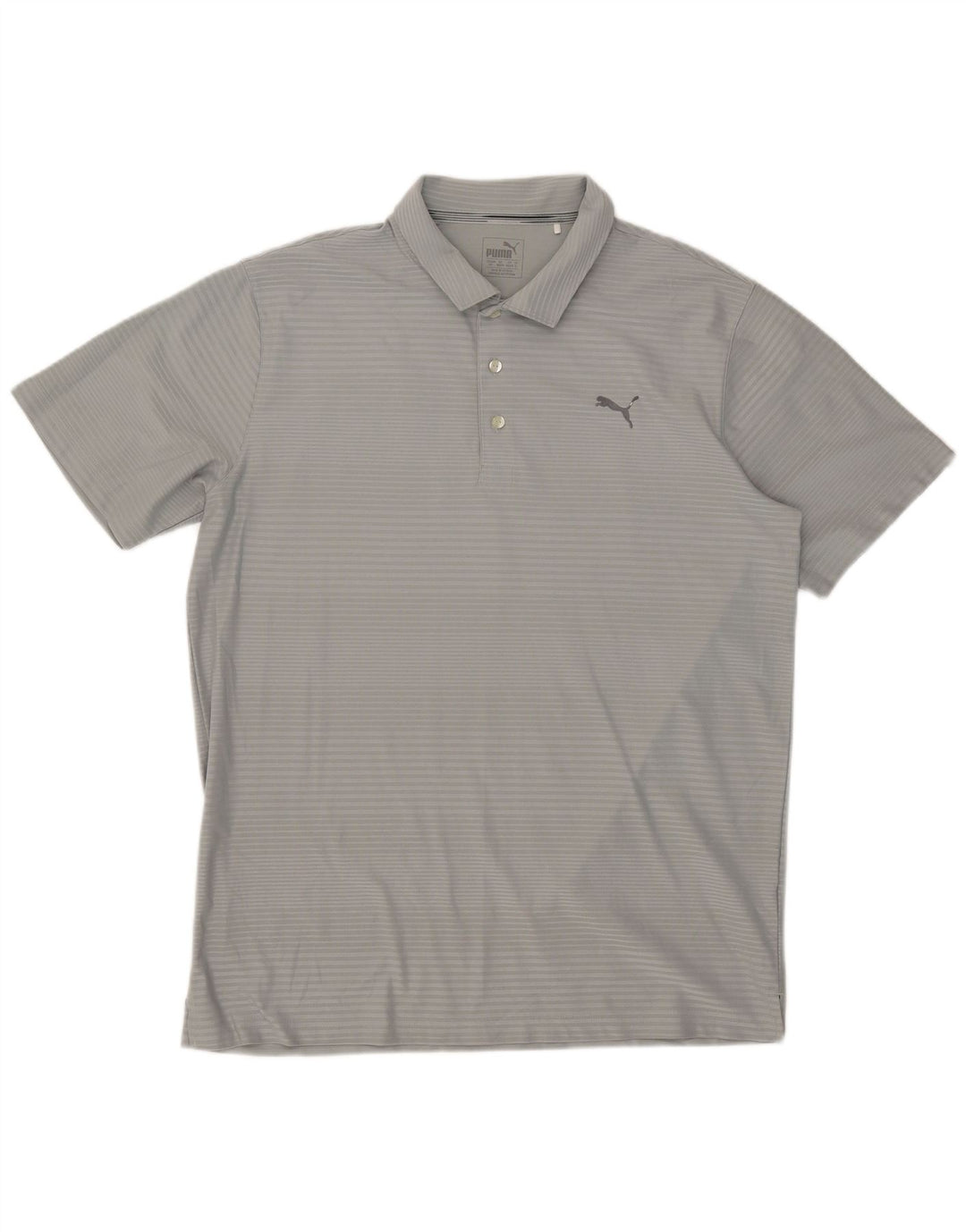 Męska koszulka polo Puma XL, szara, poliestrowa w prążki